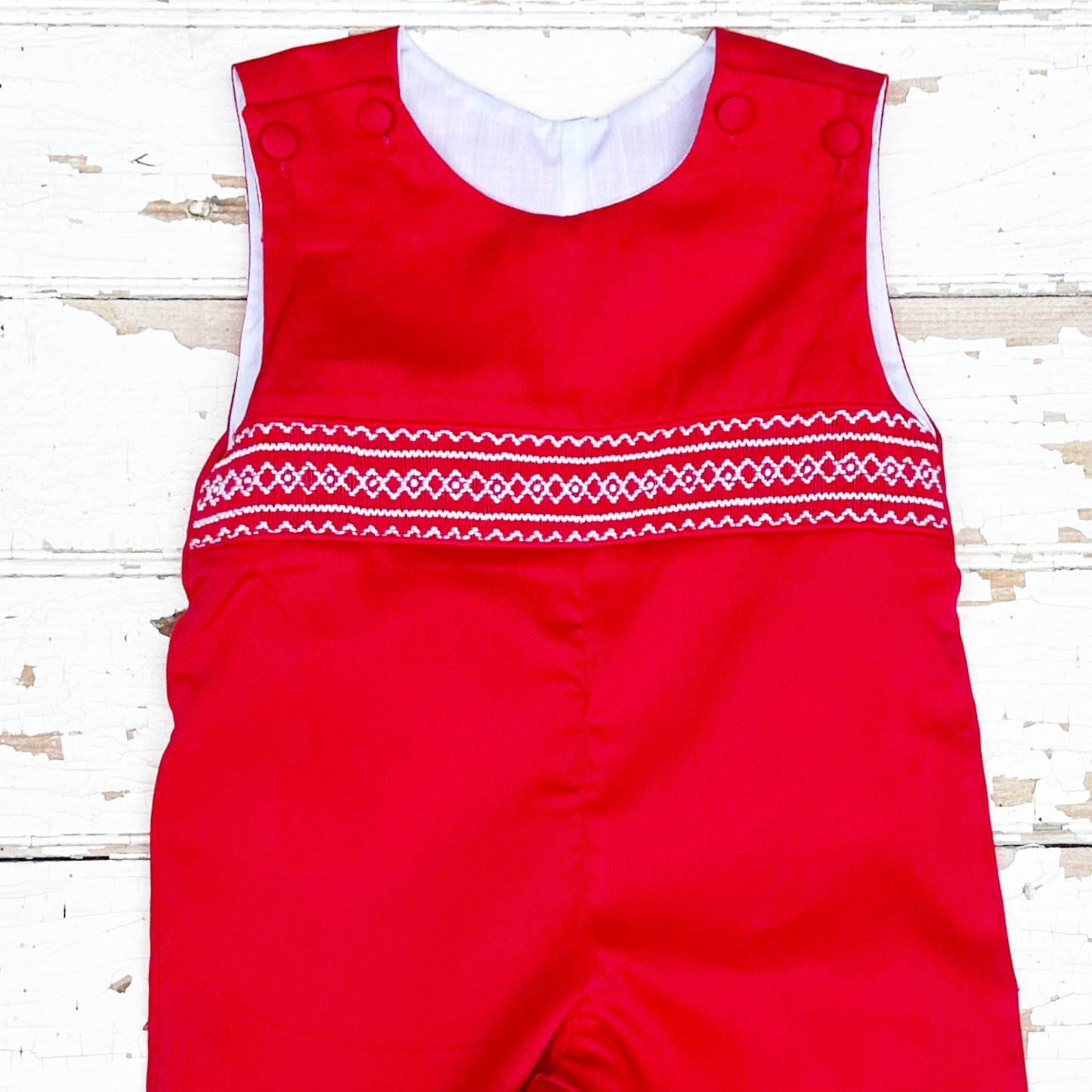 Regal Red Smocked Longall