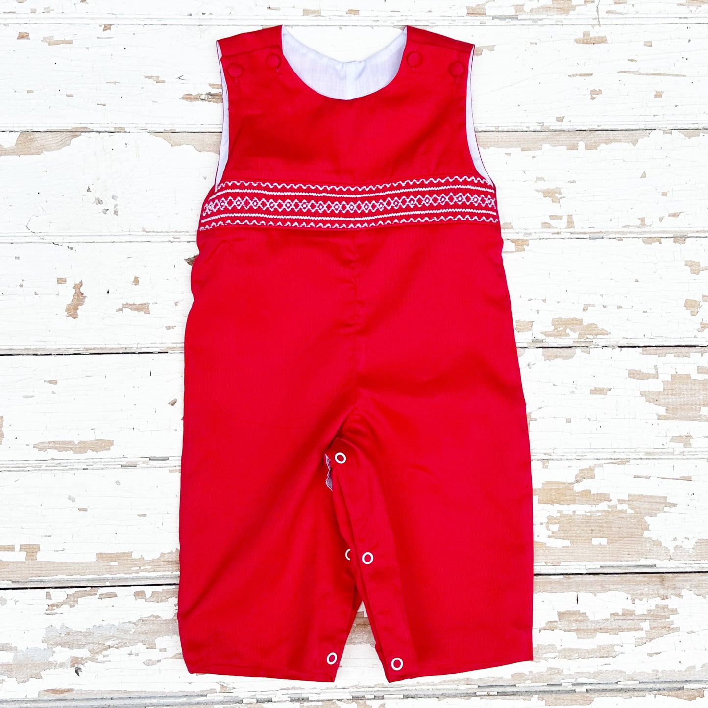 Regal Red Smocked Longall