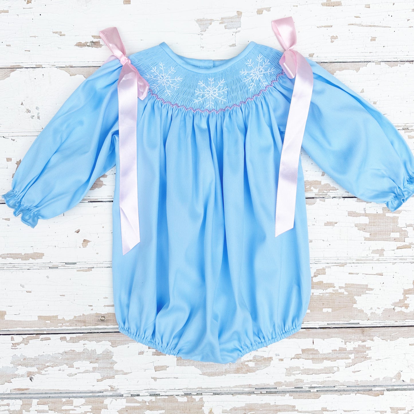 Winter ONEderland Smocked Bubble