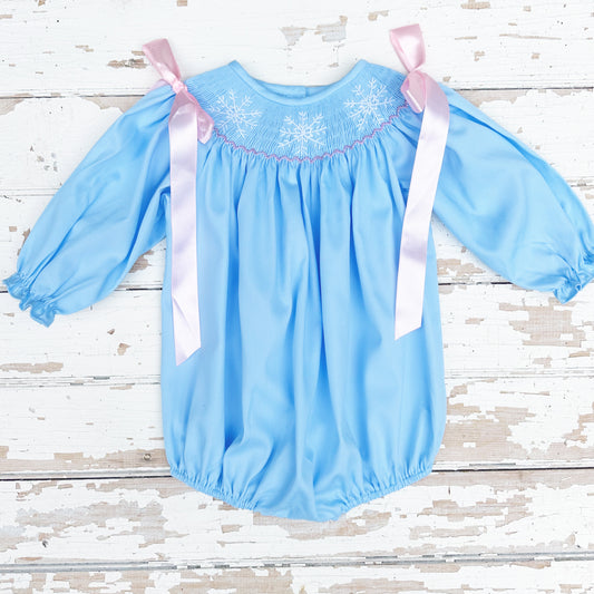 Winter ONEderland Smocked Bubble