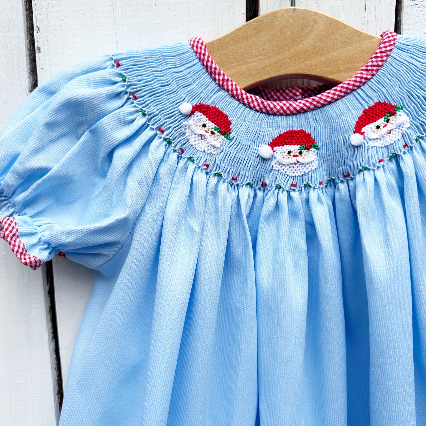 Girls Smocked Santa Bishop