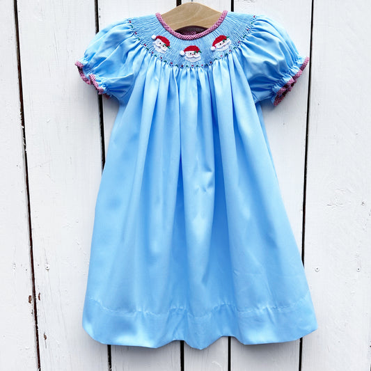 Girls Smocked Christmas Dress