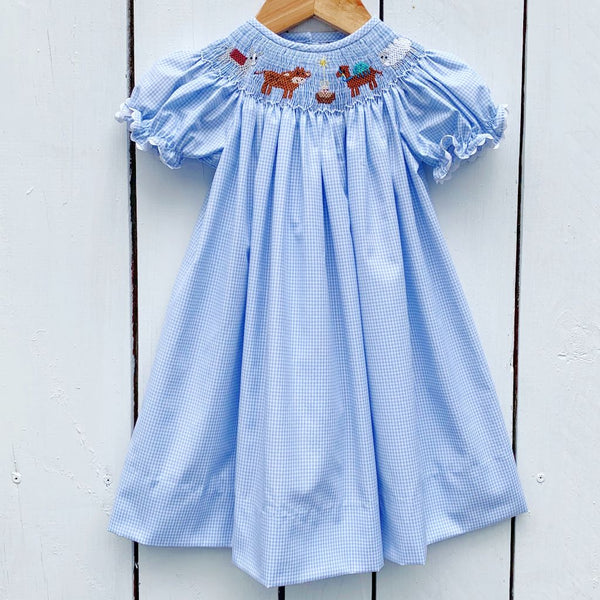 Nativity scene smocked dress deals