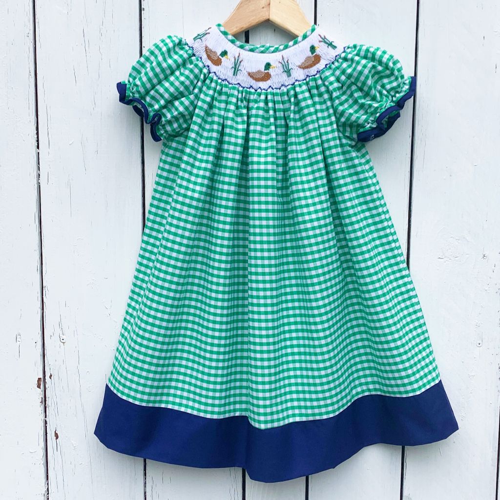 Smocked Mallard Duck Bishop Dress