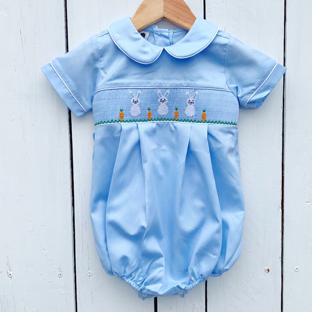 Smocked Bunny Bubble for Boys – Dressie Jessie Smocking