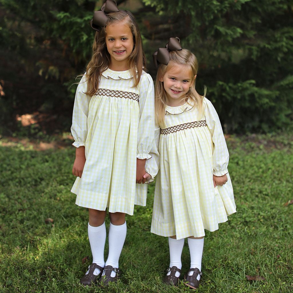 Golden Gingham Smocked Dress 2T Golden Gingham Smocked Dress 2T