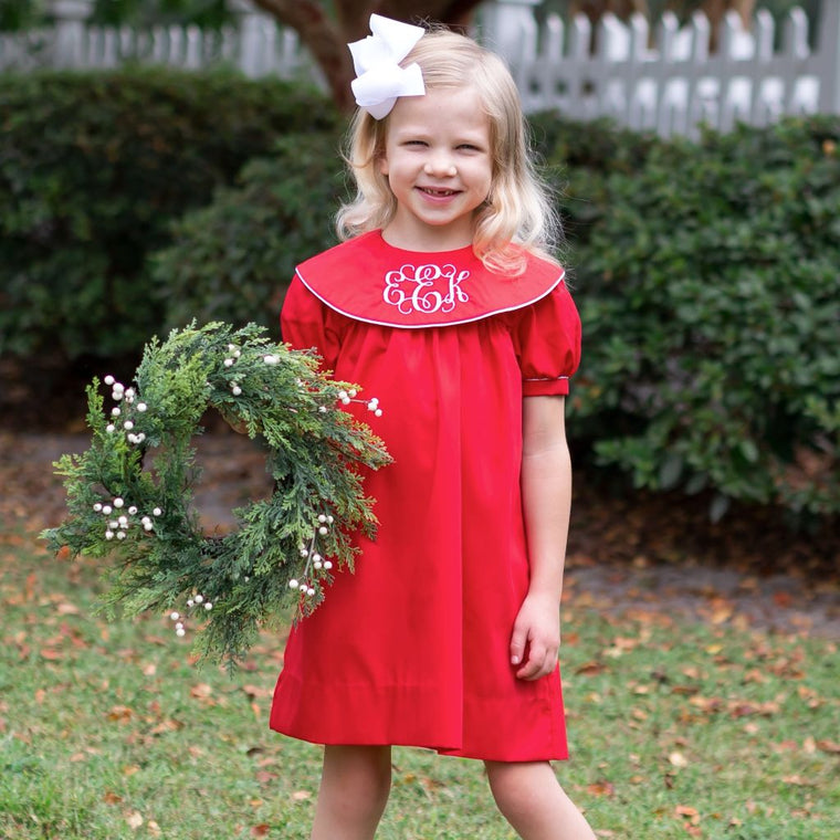 Girls Red Float Dress with Free Monogramming