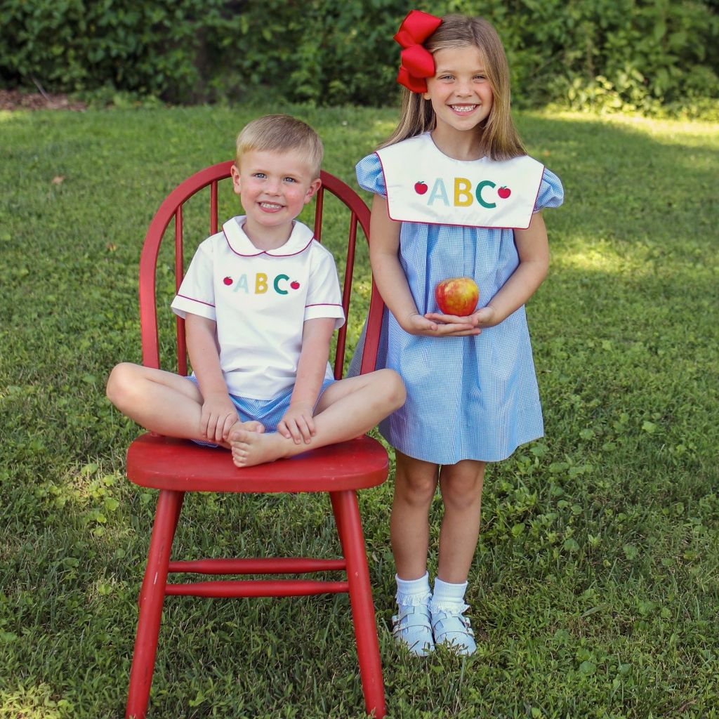 Boys and Girls Matching Apple Back to School Clothing