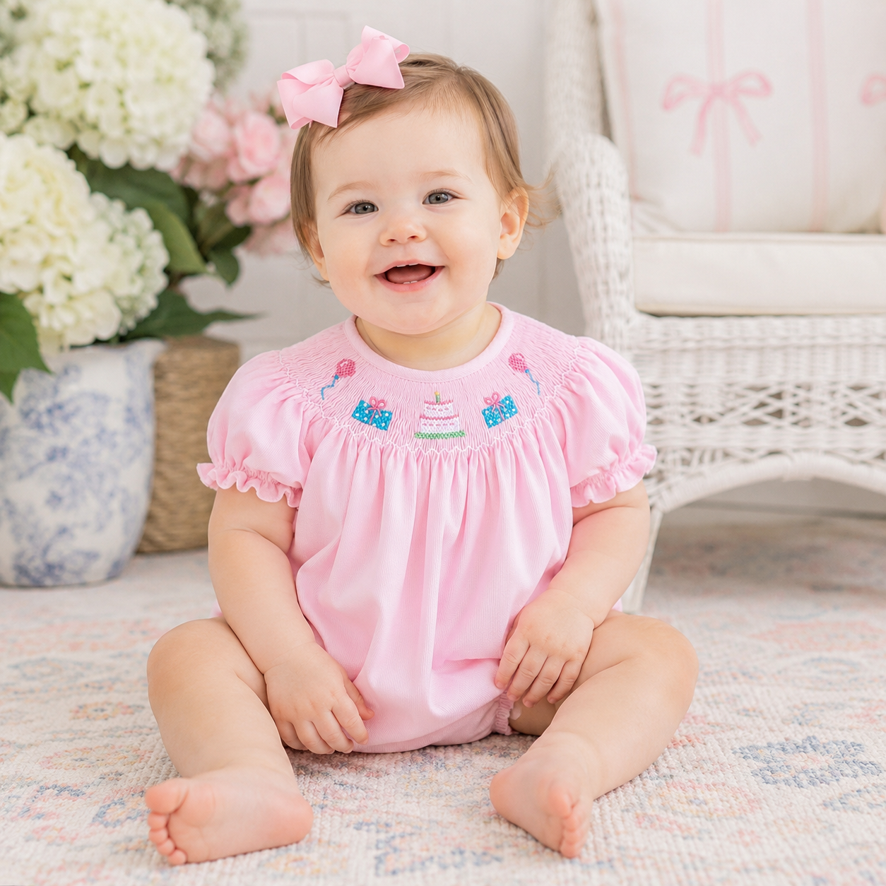 Smocked Birthday Bubble