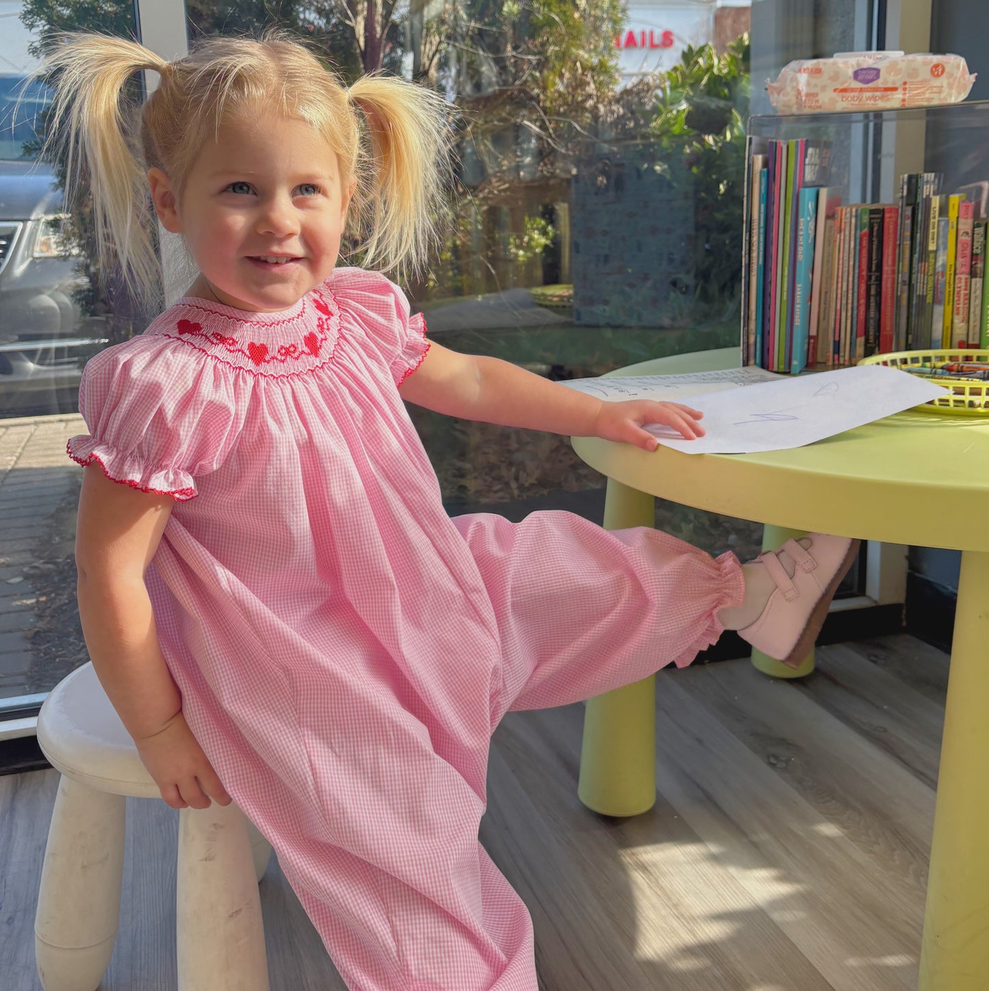 Smocked Girls Valentine's Day Outfit