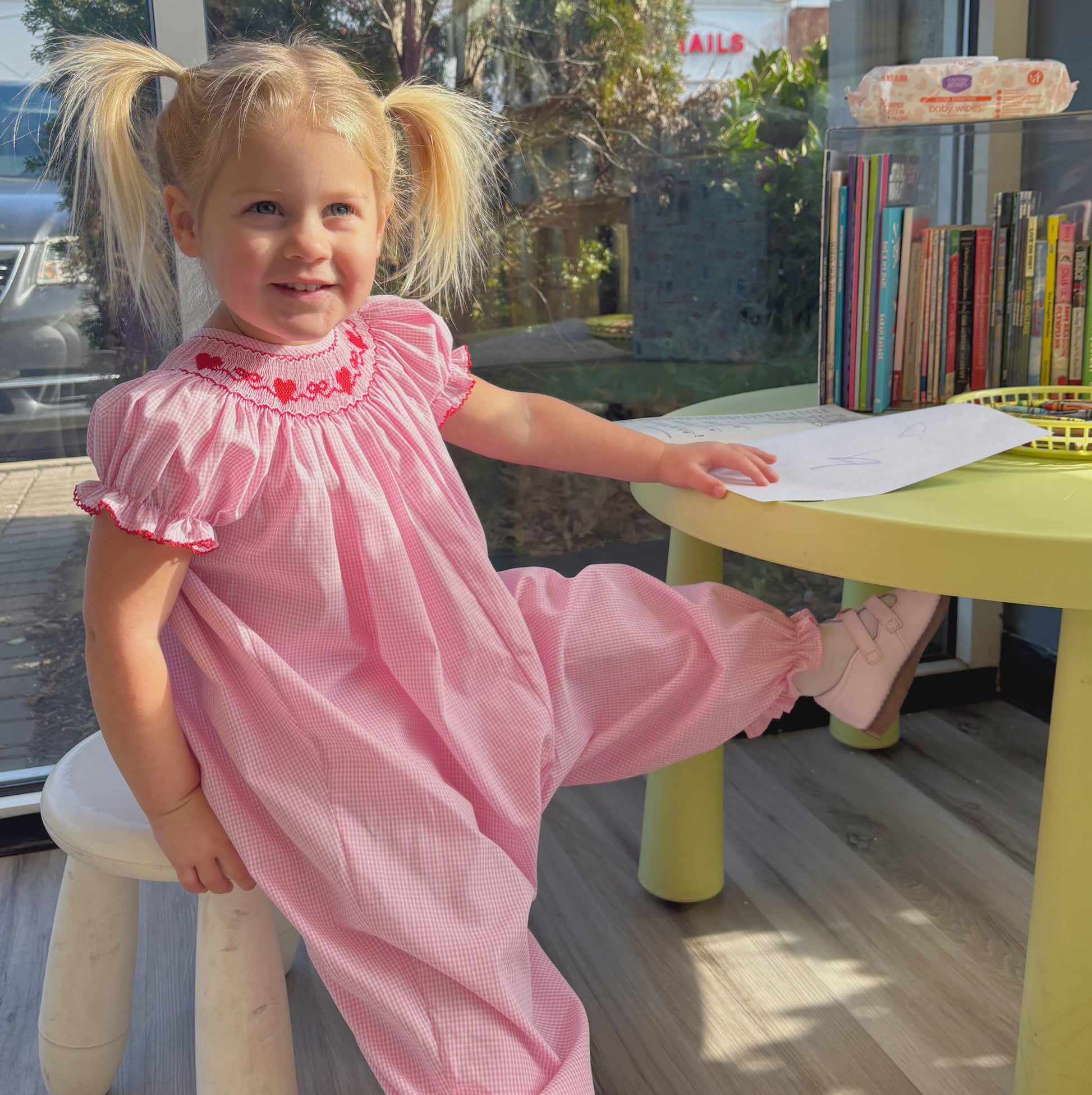 Smocked Girls Valentine's Day Outfit