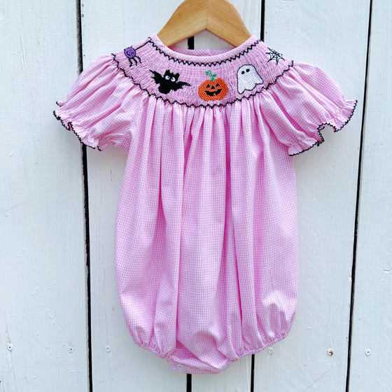 Girls Smocked Halloween Bubble