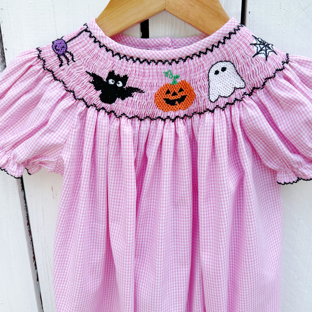 Smocked Halloween Bubble Romper Outfit