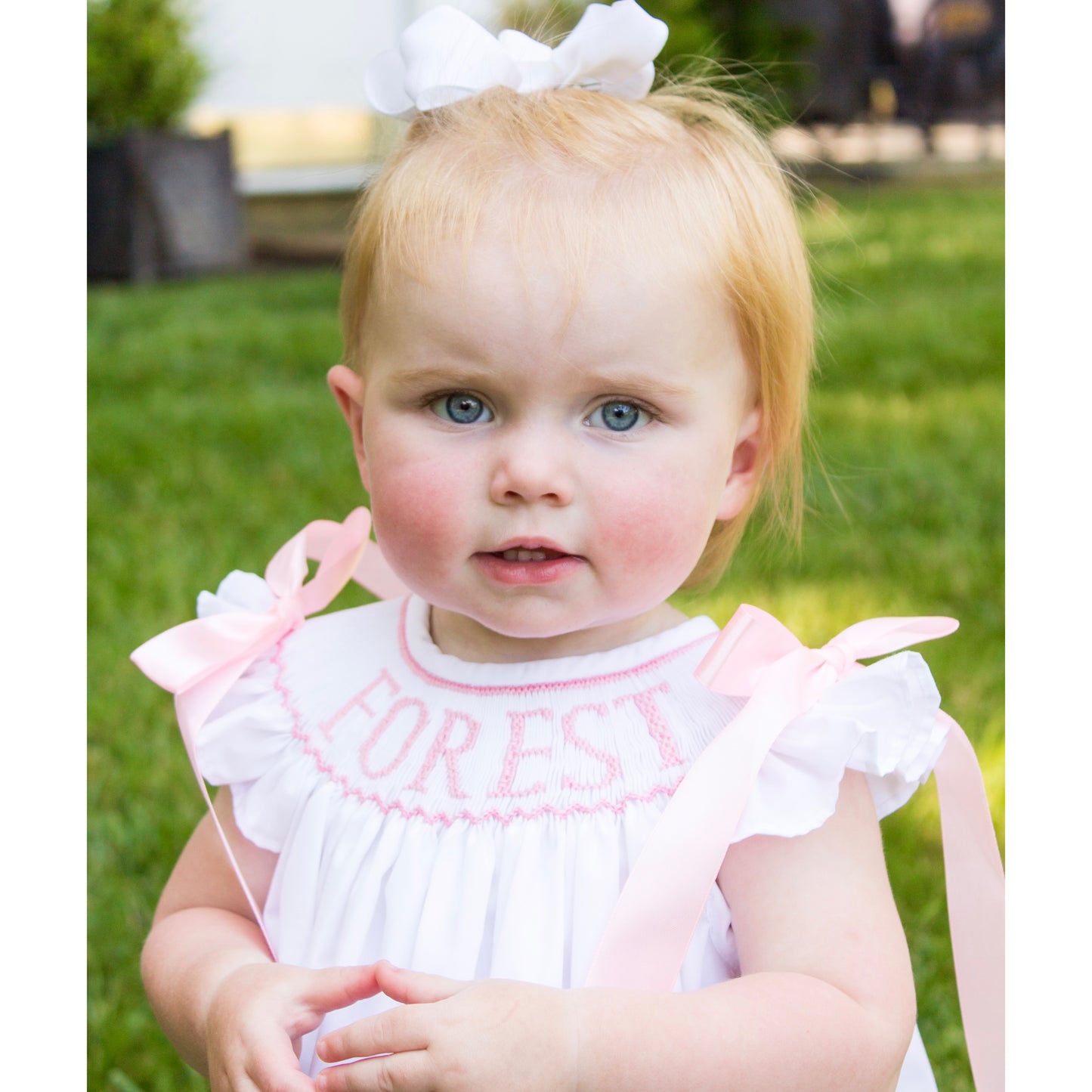 Custom Name Hand Smocked Bishop Dress Pre-Order