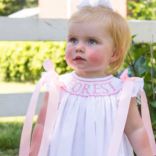 Custom Name Hand Smocked Bishop Dress Pre-Order