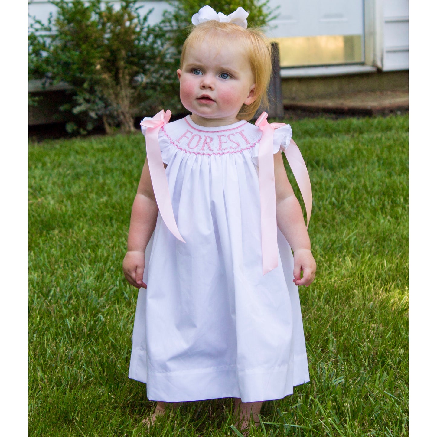 Custom Name Hand Smocked Bishop Dress Pre-Order