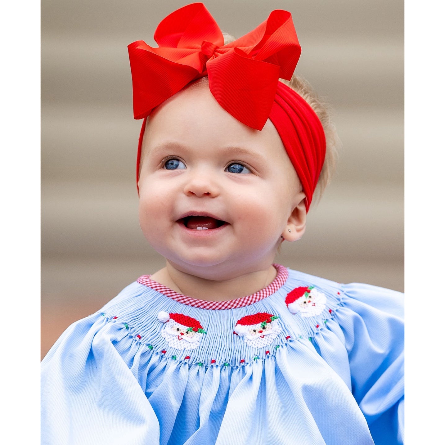 Hand Smocked Santa Bubble Infant Baby Toddler Girls