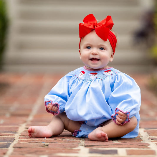 Baby Girl Christmas Smocked Bubble