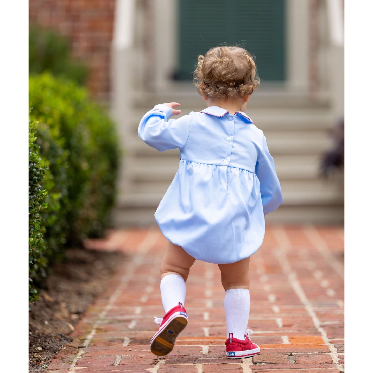 Blue Smocked Santa Bubble for Boys