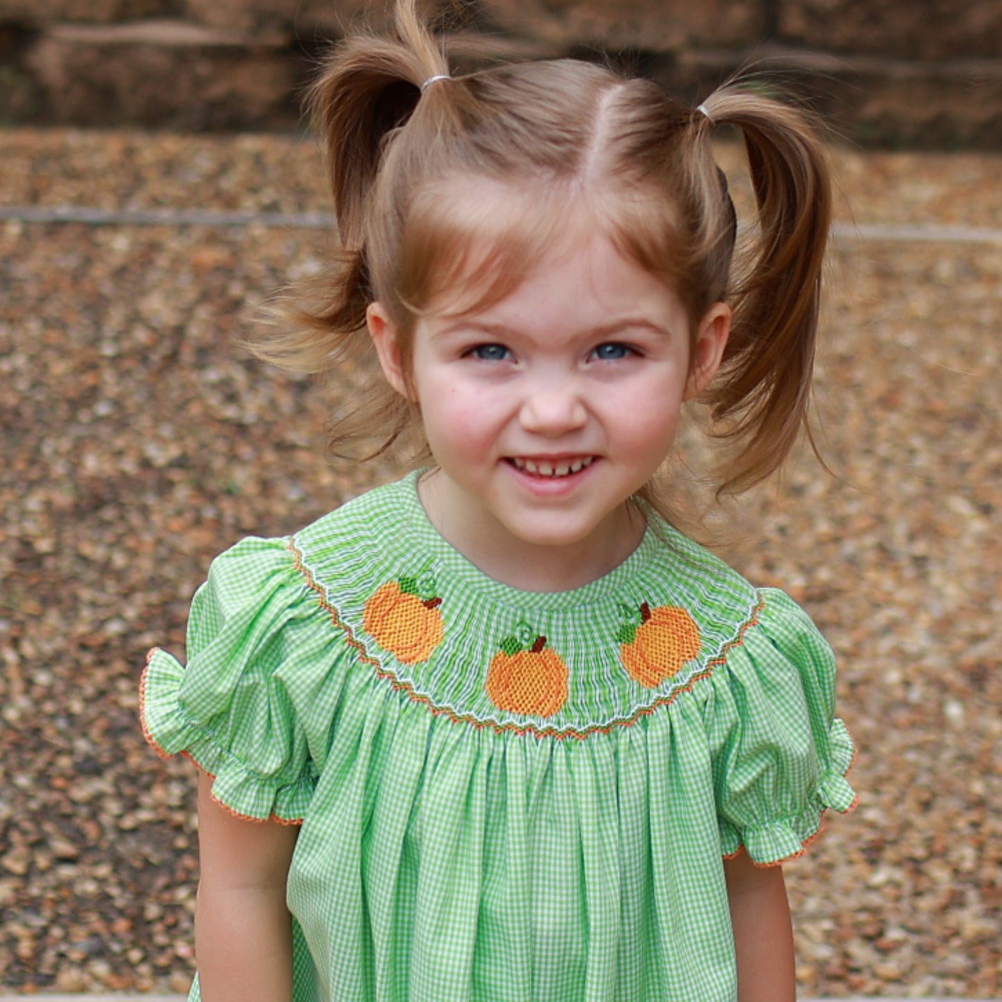 Girls Smocked Pumpkin Bubble Bishop Clothes