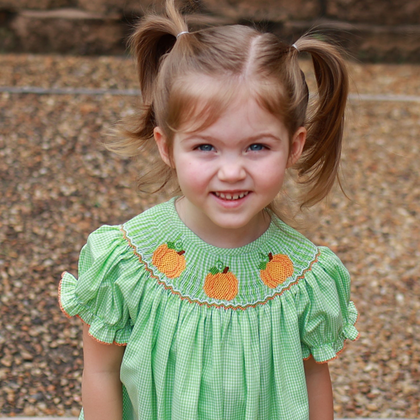 Girls Smocked Pumpkin Bubble Bishop Clothes