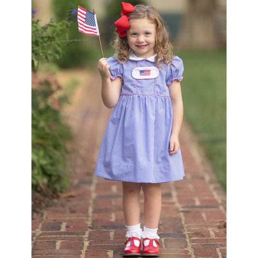 Girls July 4th American Flag Dress
