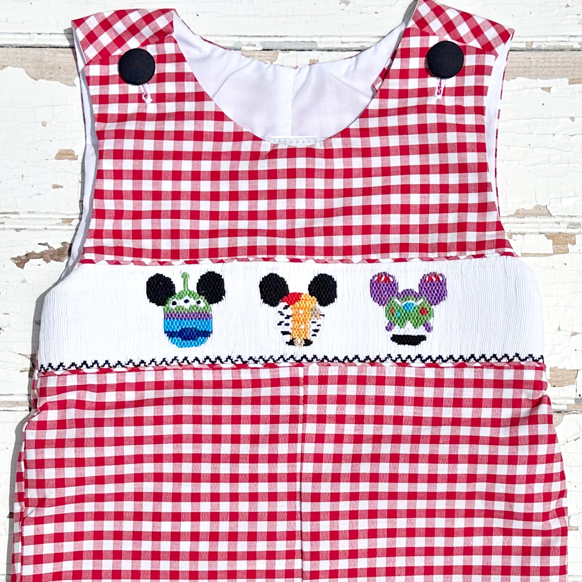 Disney Smocked Mickey Mouse Shortall