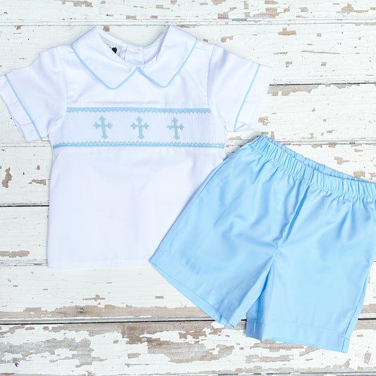 Smocked Cross Short Set