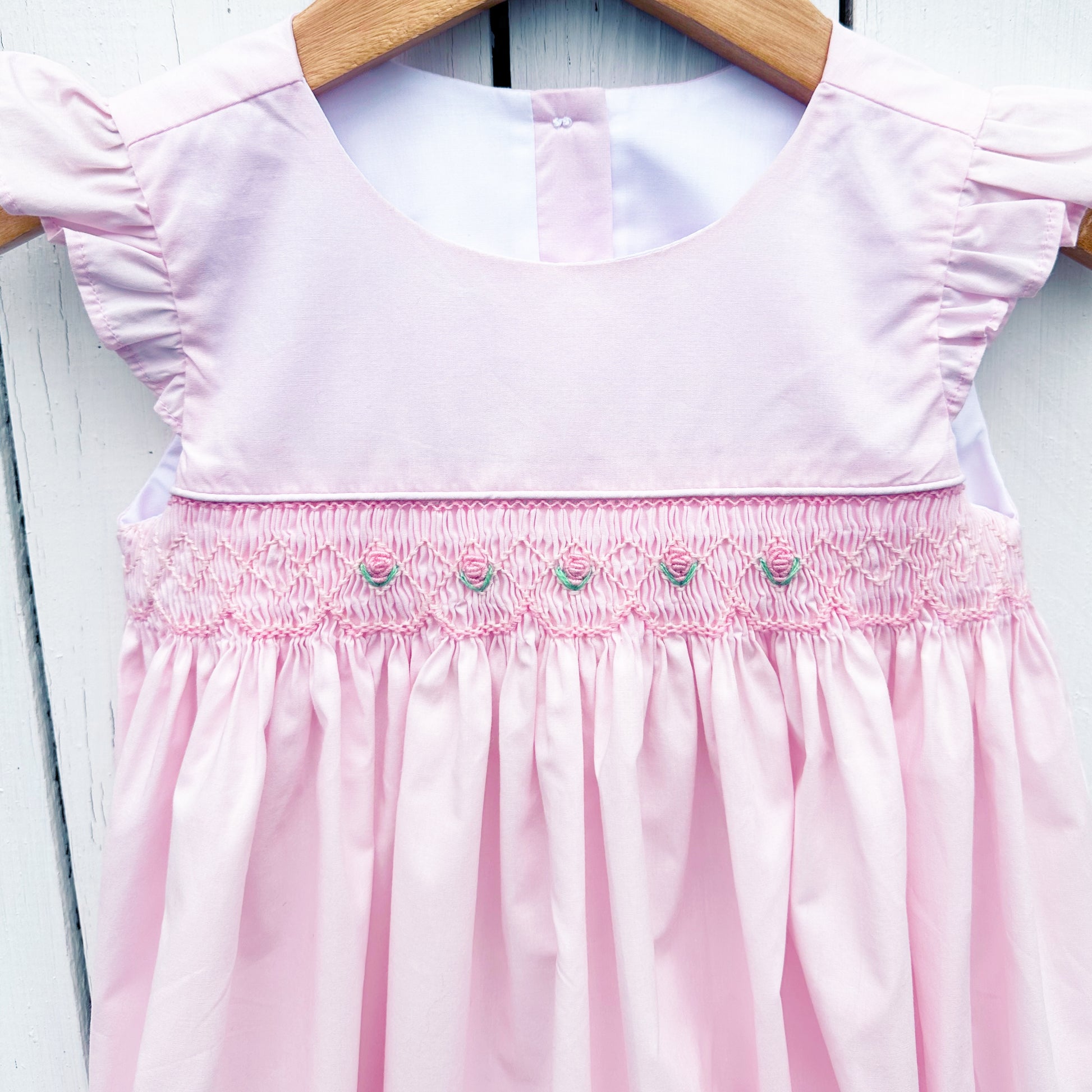Newborn Girl Gift Smocked Pink Bubble Romper Outfit