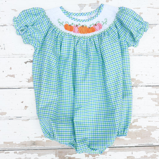 Baby Girls Smocked Pumpkin Bubble