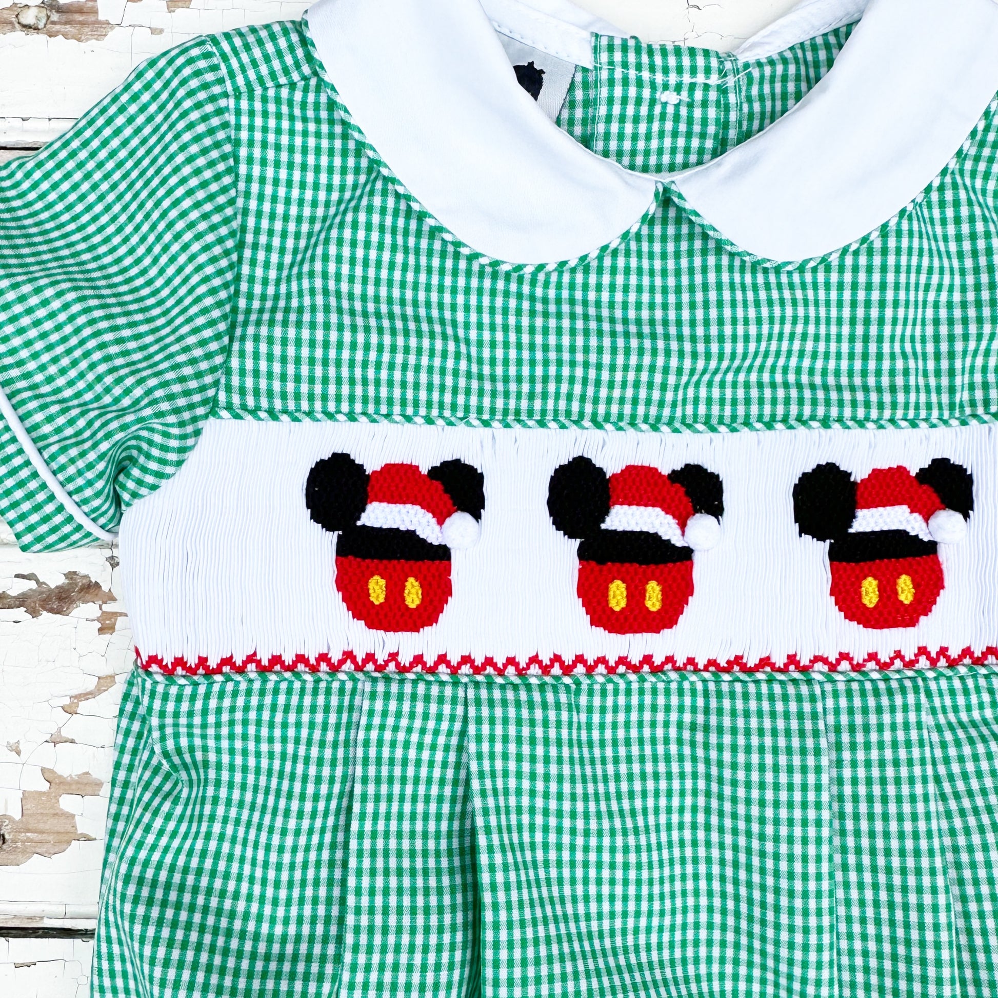Smocked Mickey Mouse Christmas Outfit for Boys