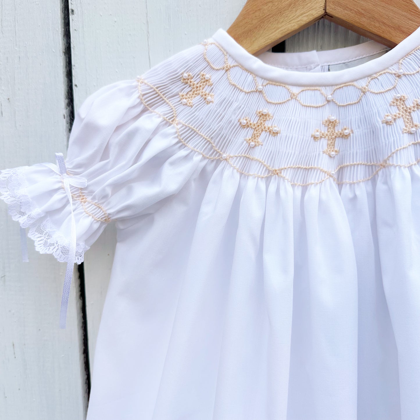 Smocked Cross Bishop Dress