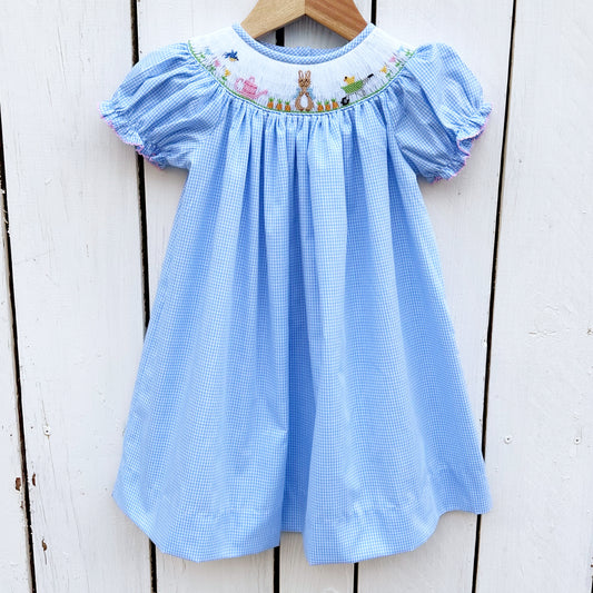 Smocked Favorite Storybook Rabbit Bishop Dress