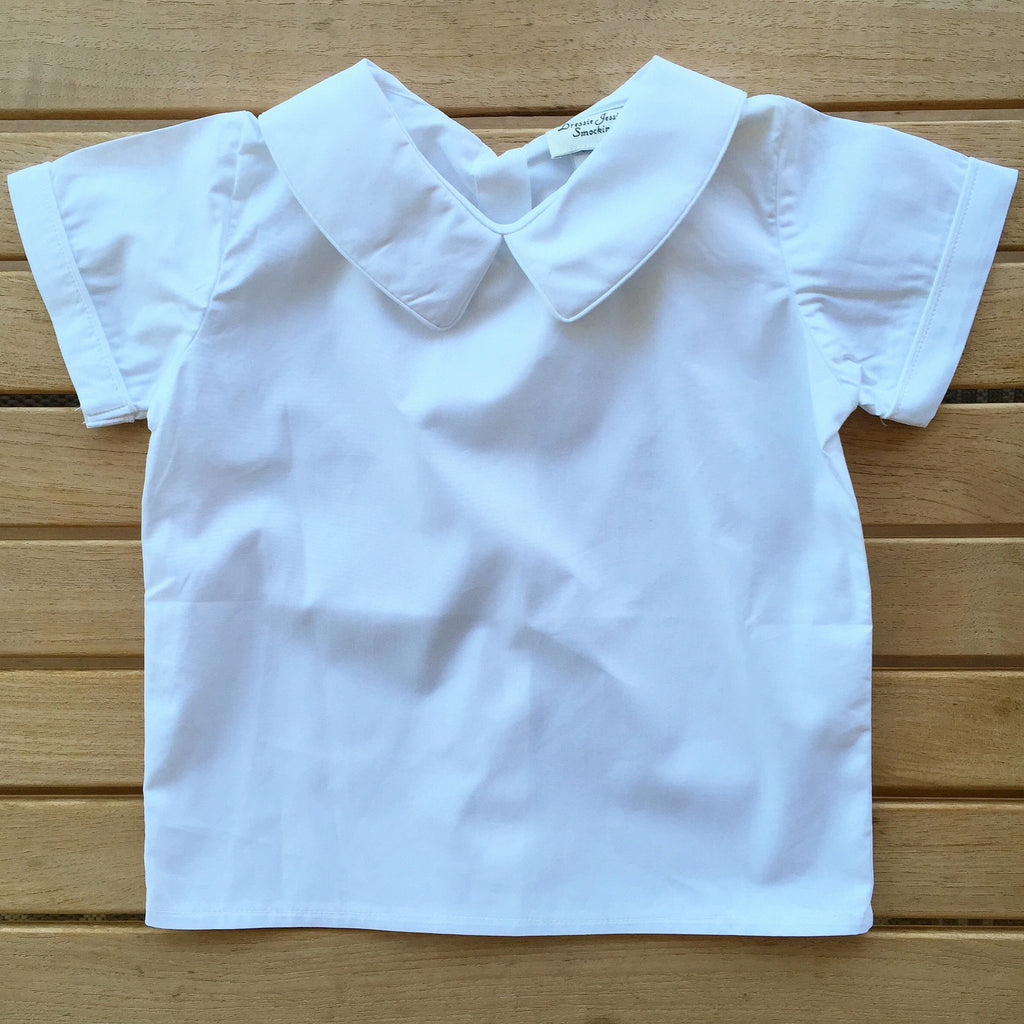 Boys White Shirt with Piped Collar