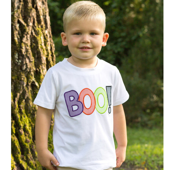 Boys White Halloween BOO! Shirt