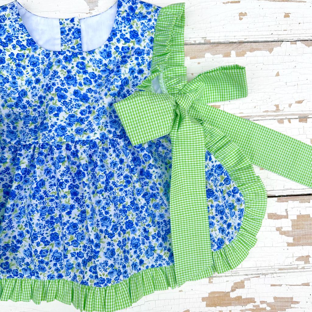 Baby Toddler Girls Blue Floral Ruffle Top Bloomer Set