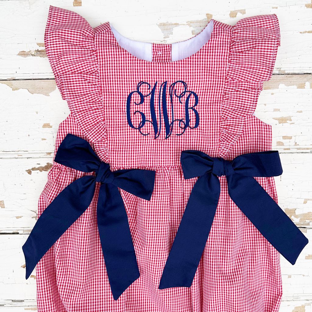 Monogrammed July 4th Bubble for Girls