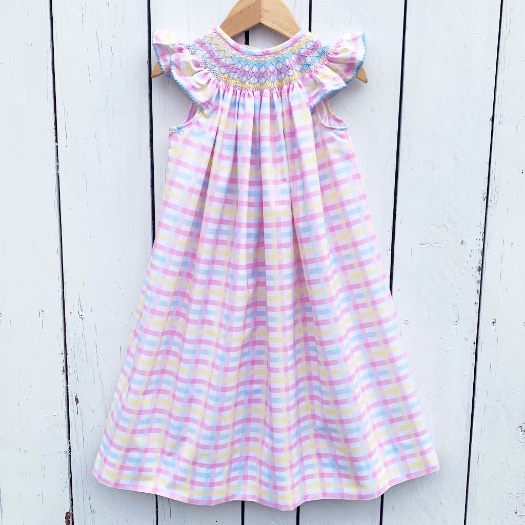 Girls Spring Summer Smocked Bishop Dress