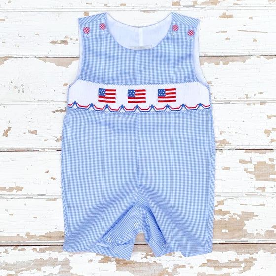 Baby Toddler Boys Smocked Flag Jon Jon