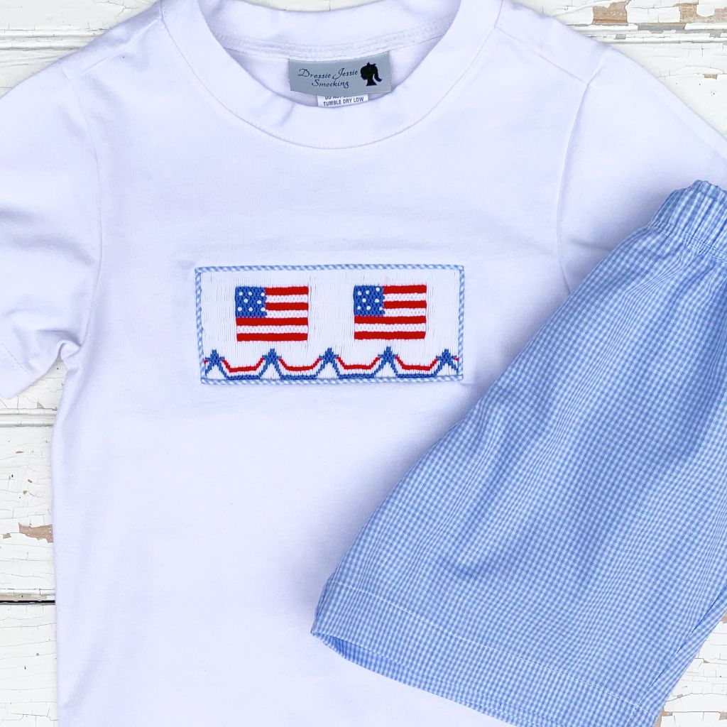 Boys Smocked July 4th Outfit