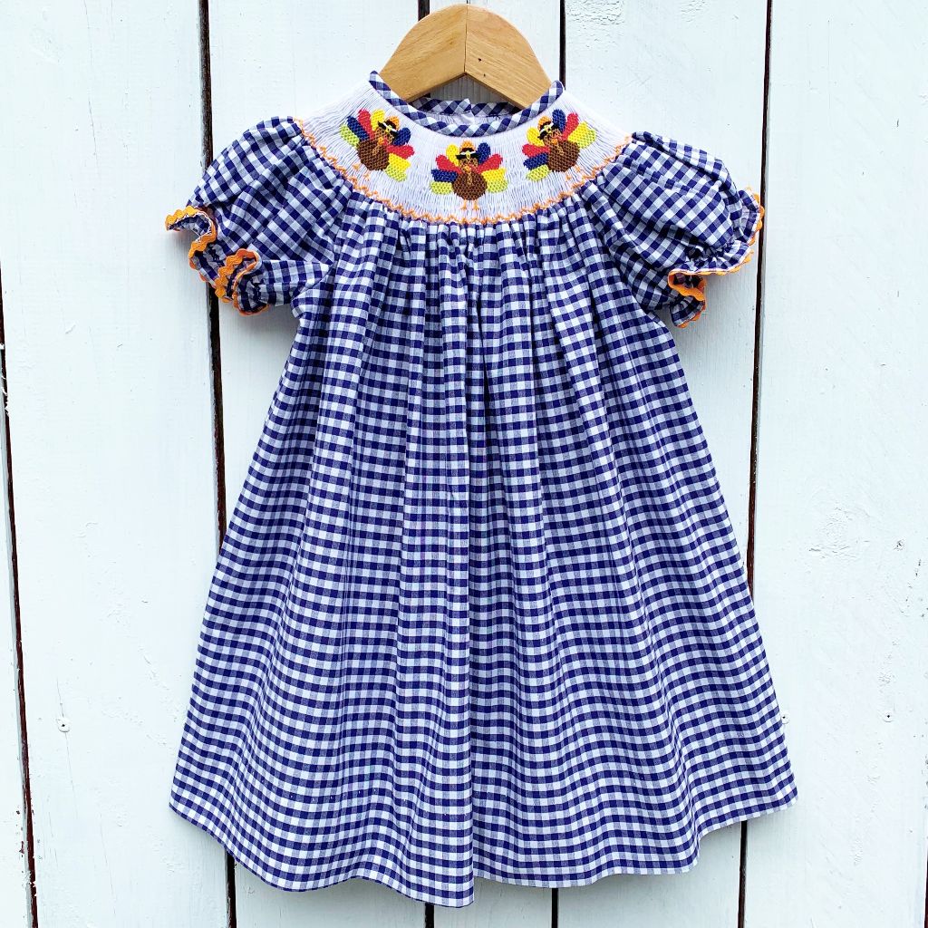 Girls Smocked Thanksgiving Dress