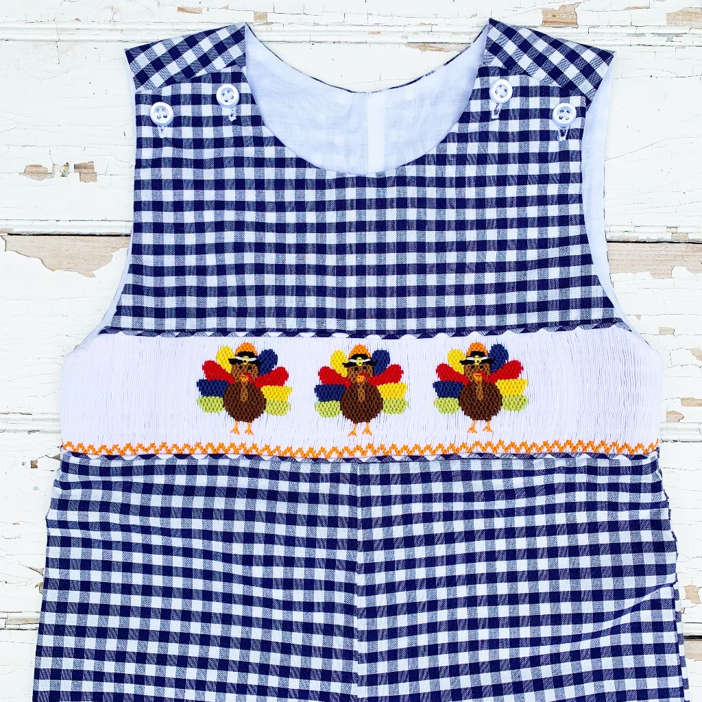 Boys Smocked Turkey Longall Jon Jon