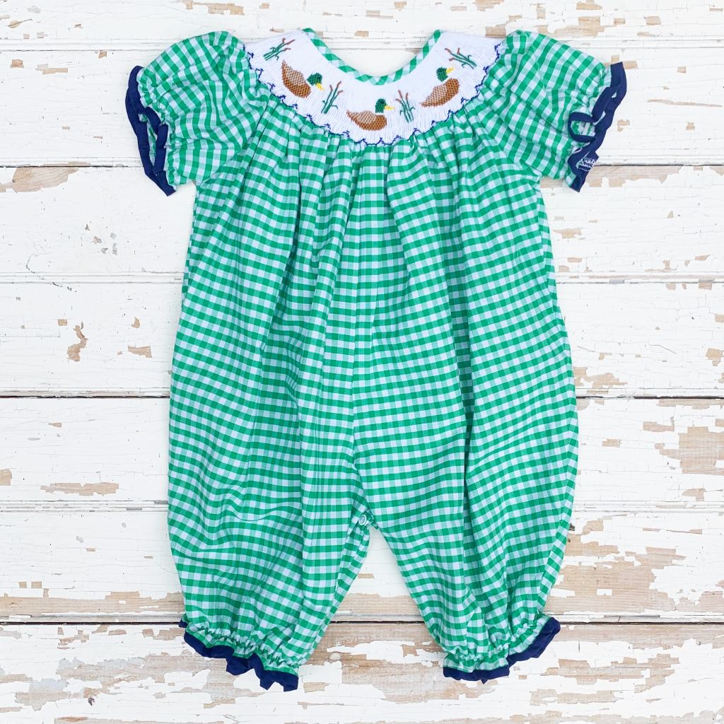 Smocked Mallard Duck Bubble Outfit for Girls