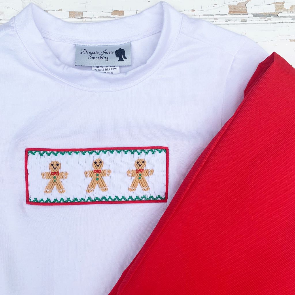 Boys Smocked Gingerbread Men Shirt and Pants Set