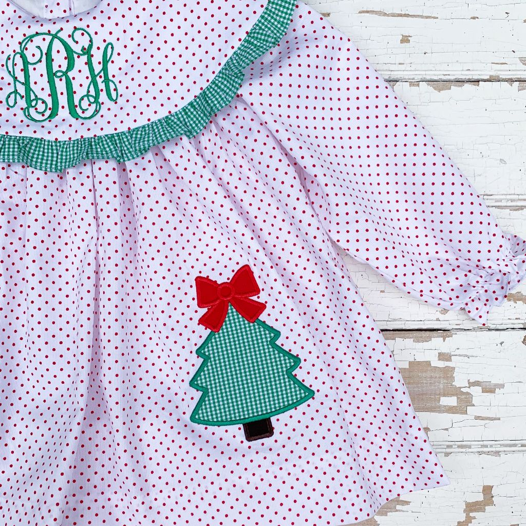Girls Monogrammed Christmas Dress