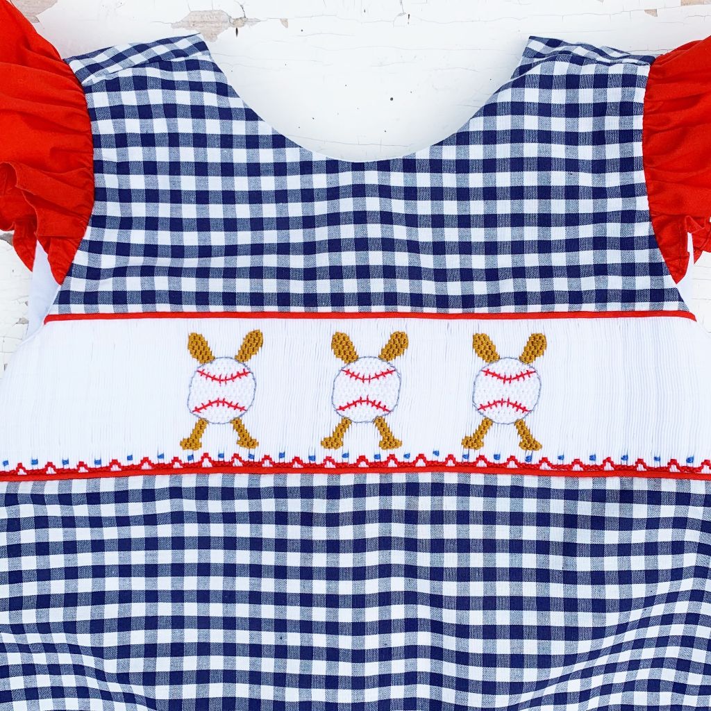 Girls Baseball Smocking