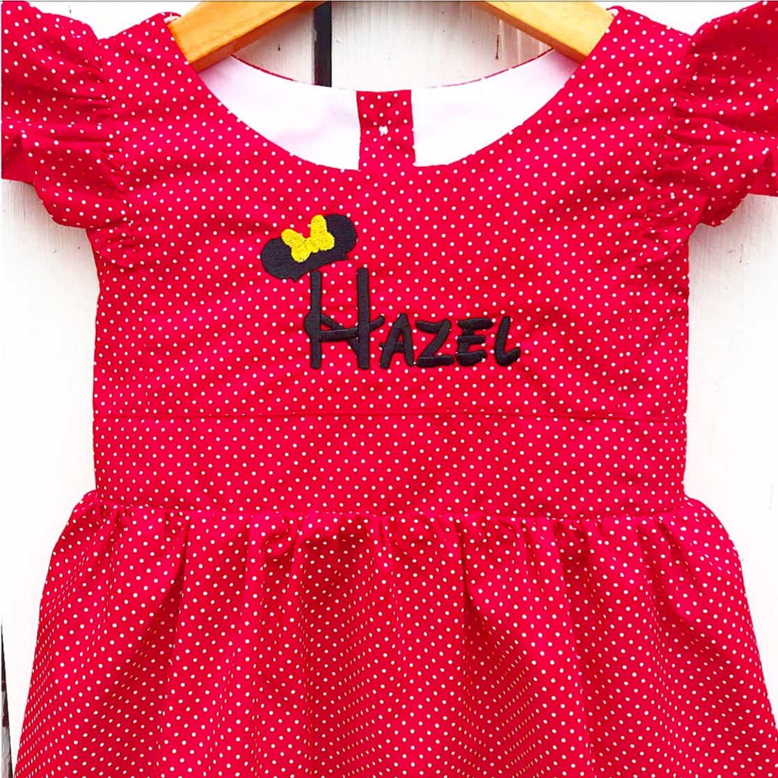 Red Bitty Dot Dress