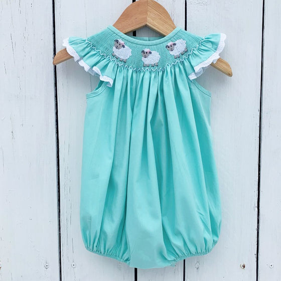 Baby Girls Smocked Lamb Bubble