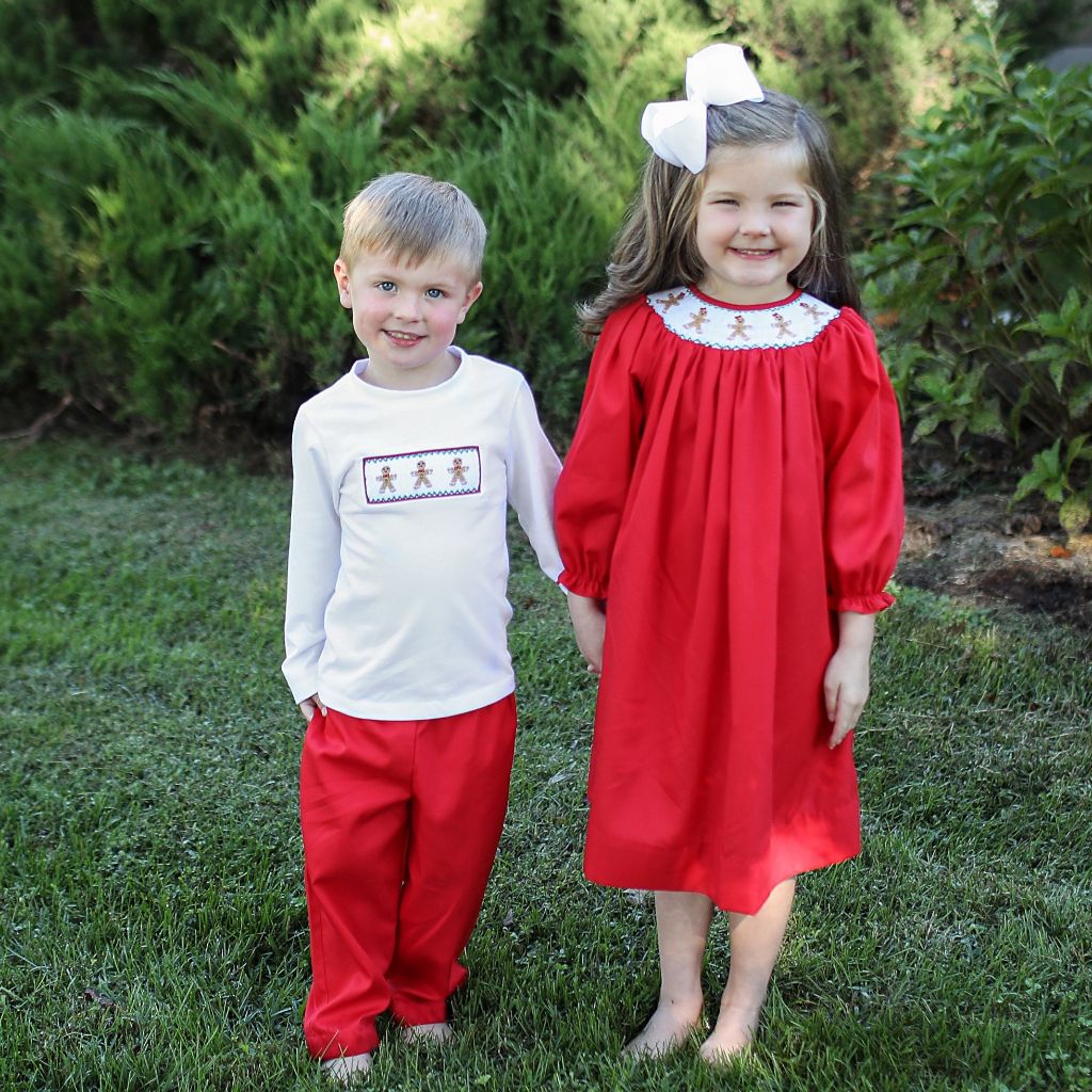 Boys and Girls Matching Smocked Christmas Clothing