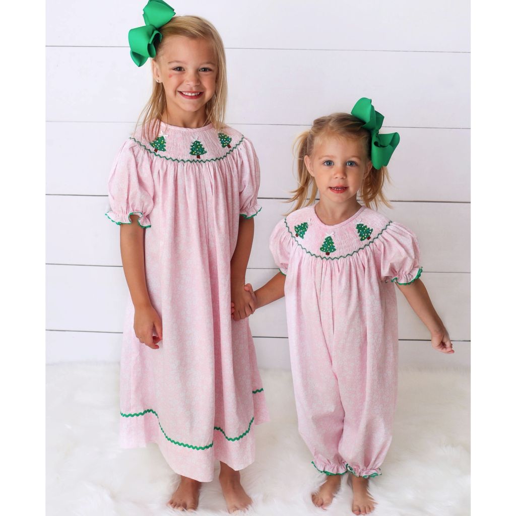 Matching Sisters Smocked Christmas Clothes